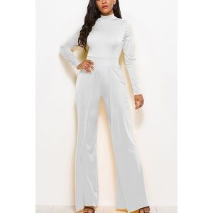 White Jumpsuit Long Sleeve L